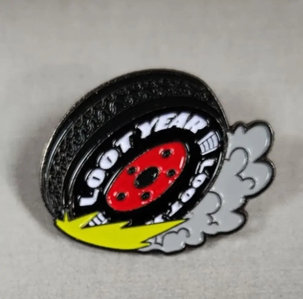 Racing Tire Speed Pin for a Hat, Lapel, Lanyard, Jacket or Backpack